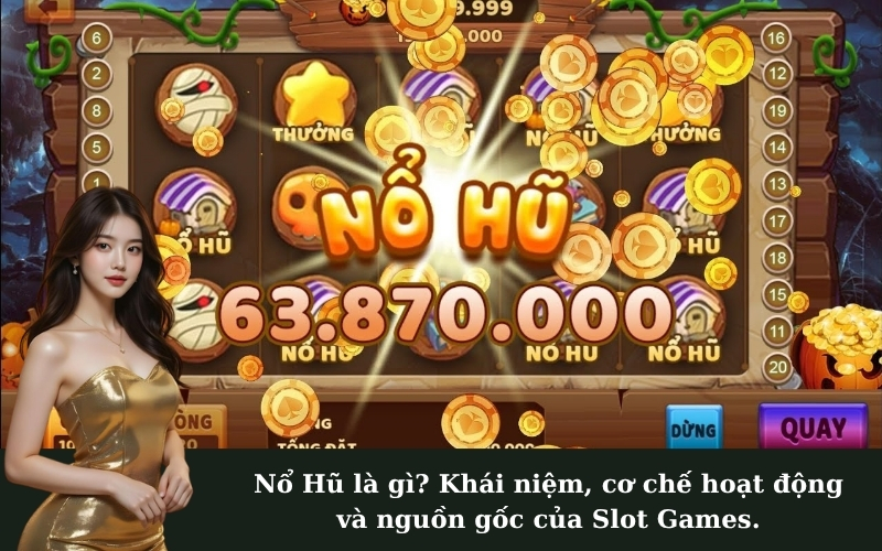 Nổ Hũ là gì? Khái niệm, cơ chế hoạt động và nguồn gốc của Slot Games.